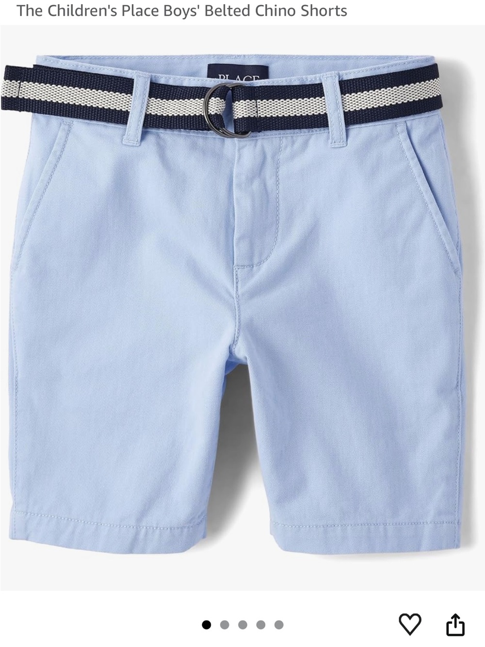 The Children's Place Pale Blue Flat-Front Chino Shorts BRAND NEW NEVER WORN